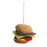 Handmade Wool Felt Cheeseburger Ornament