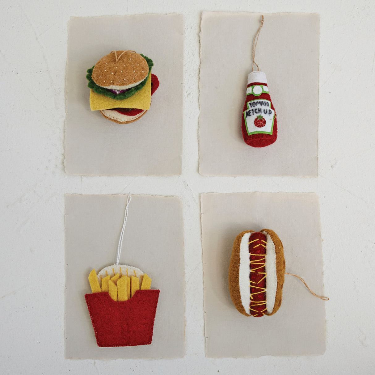 Handmade Wool Felt Cheeseburger Ornament