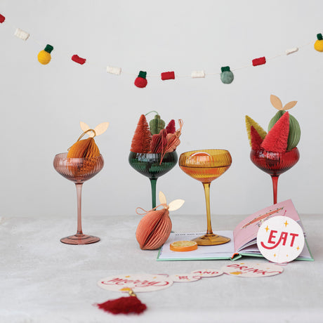 Christmas Fluted Stemmed Coupe Glass