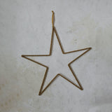 Gold Beaded Hanging Star with Velvet Ribbon
