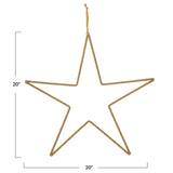 Gold Beaded Hanging Star with Velvet Ribbon