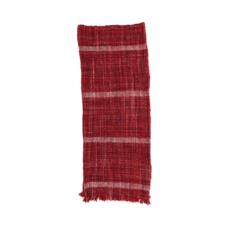 red Christmas table runner by creative co-op