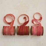 Pink & Red Velvet Ribbon on Wood Spool