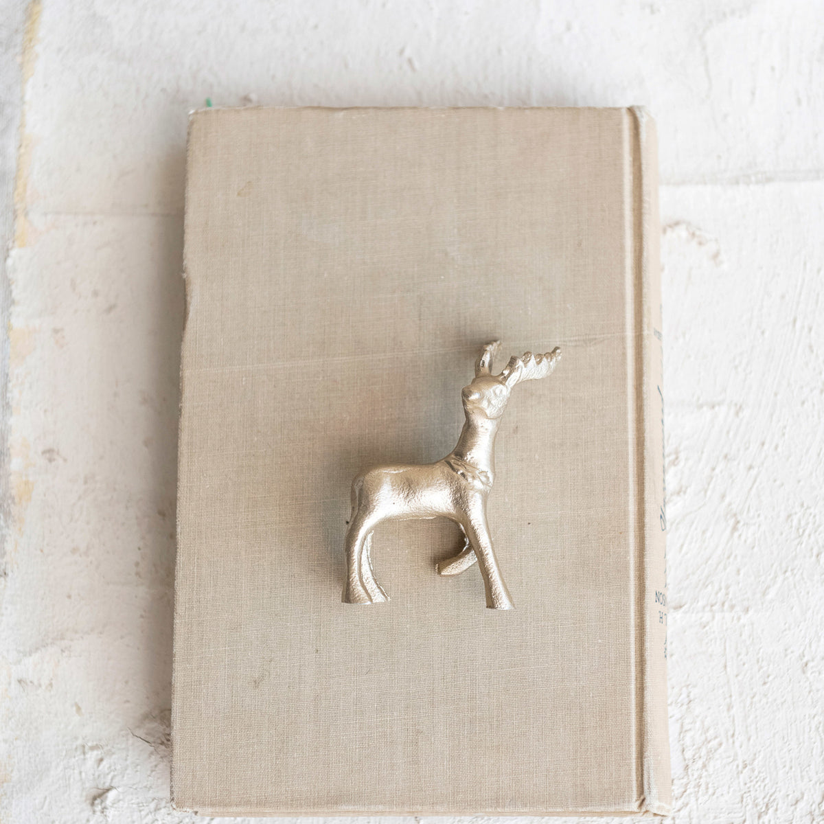Mini Champagne Cast Aluminum Deer