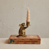 Antique Gold Mouse Taper Candle Holder