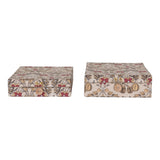 Recycled Paper Gift Boxes with Floral Pattern & Button Closures