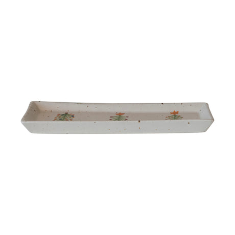 Hand-Painted Christmas Tree Ceramic Platter