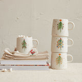 Hand-Painted Christmas Tree Ceramic Mug | 4 Styles
