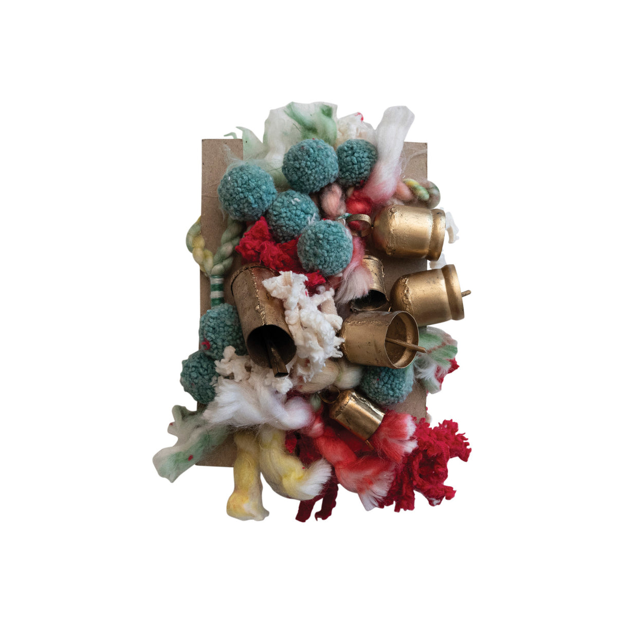 Handmade Wool & Cotton Garland with Pom Poms & Bells