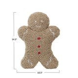 Fabric Bouclé Gingerbread Man Shaped Pillow