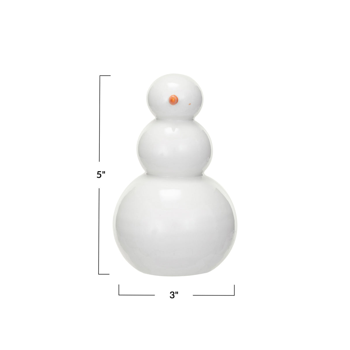 White Lacquer Ceramic Snowman Figurines