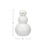 White Lacquer Ceramic Snowman Figurines