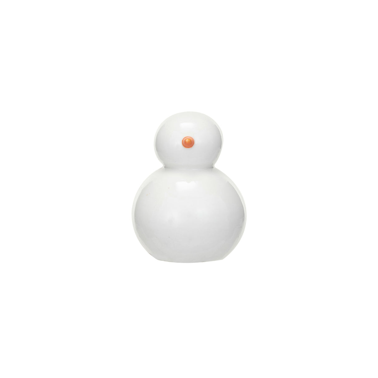 White Lacquer Ceramic Snowman Figurines