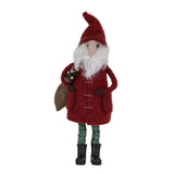 Wool Felt Santa in Winter Coat with Toy Sack