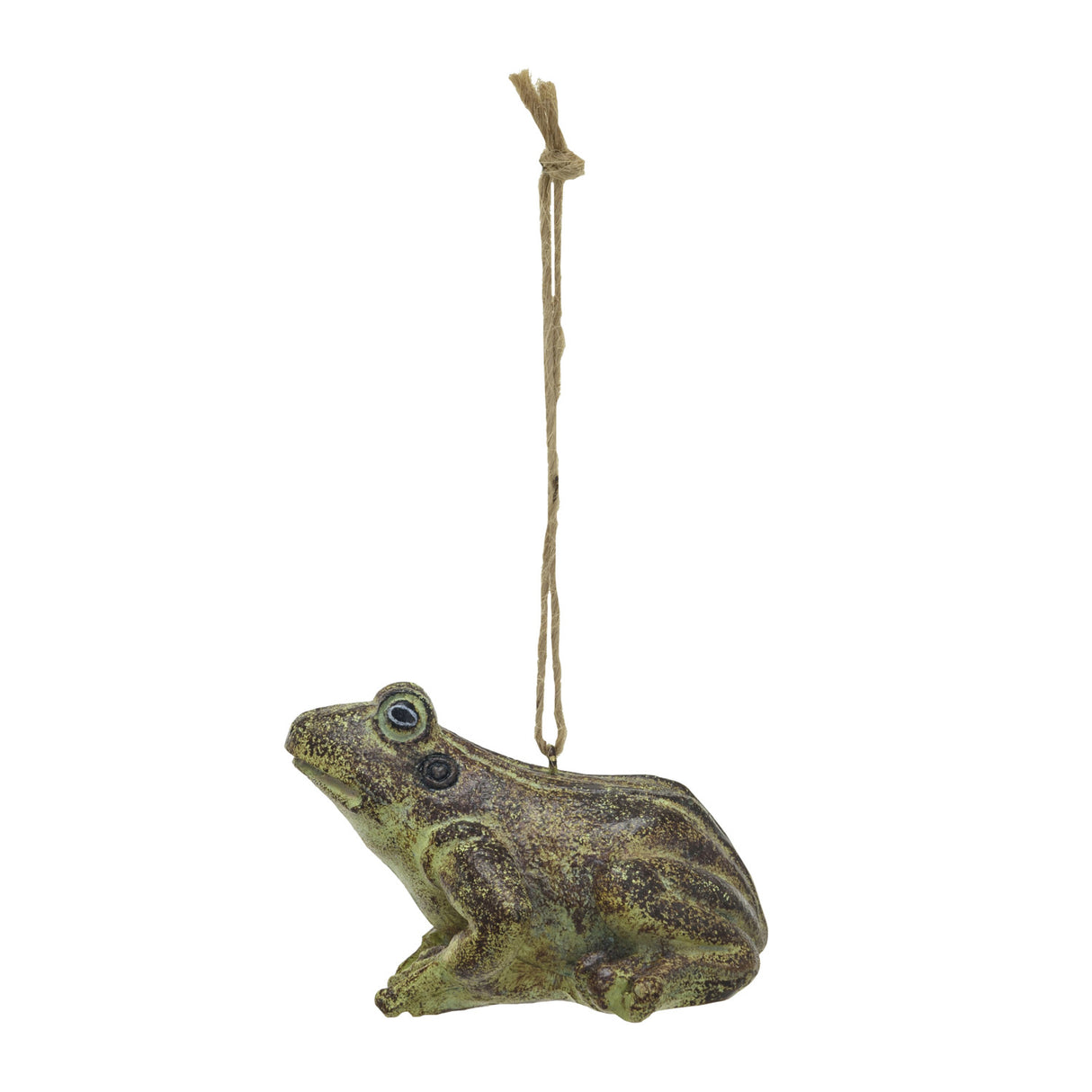 Distressed Green Resin Toad Ornament