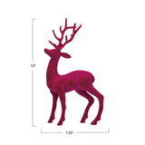 Flocked Pink Standing Deer Figurine