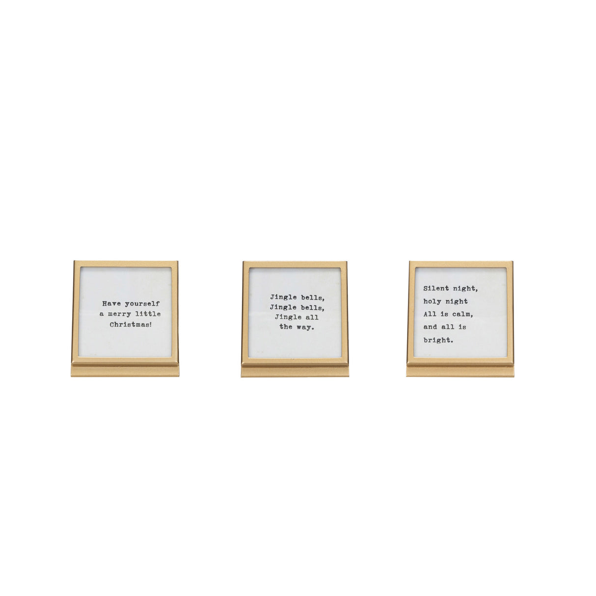 Christmas Sayings in Gold Metal Frame