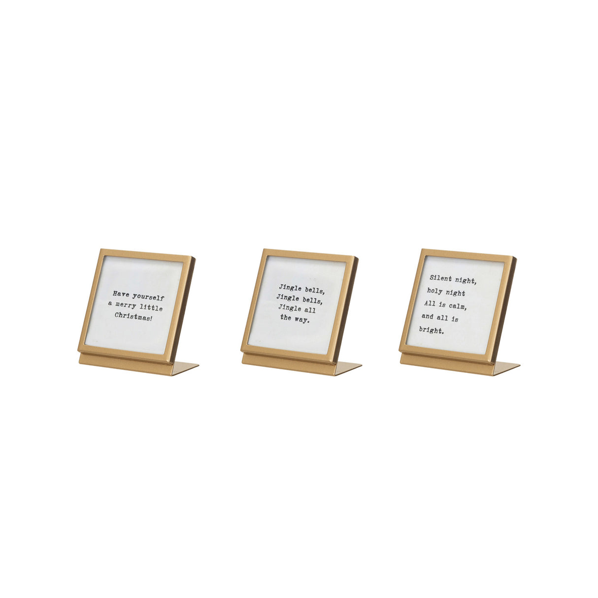 Christmas Sayings in Gold Metal Frame