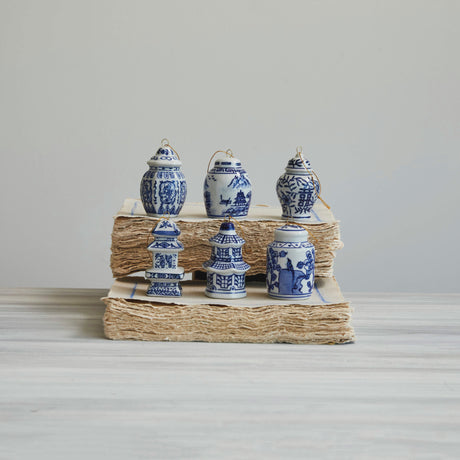Blue & White Chinoiserie Ginger Jar Ornament | 6 Styles