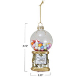 Glass Gumball Machine Ornament with Glitter