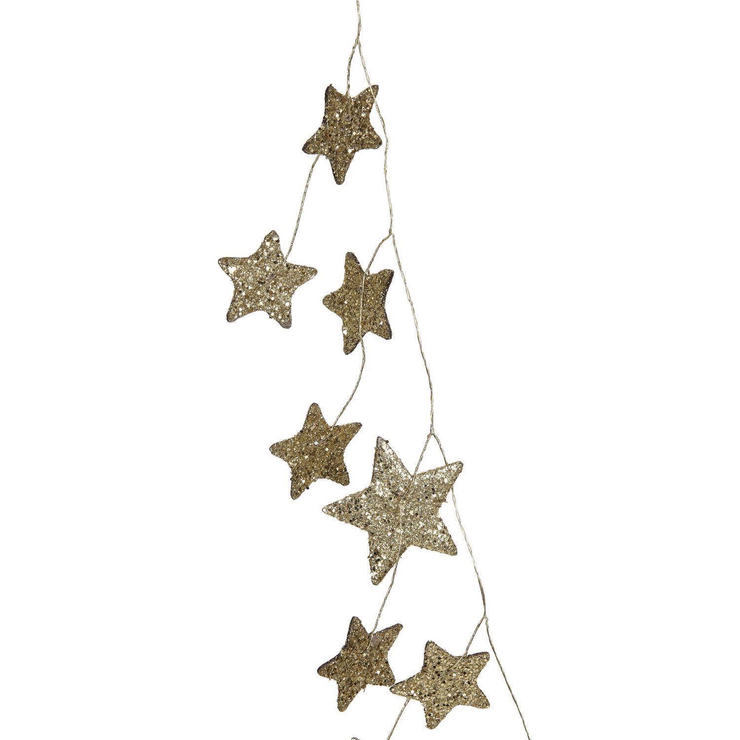 Gold Glitter Paper Star Garland - Thumbnail 4