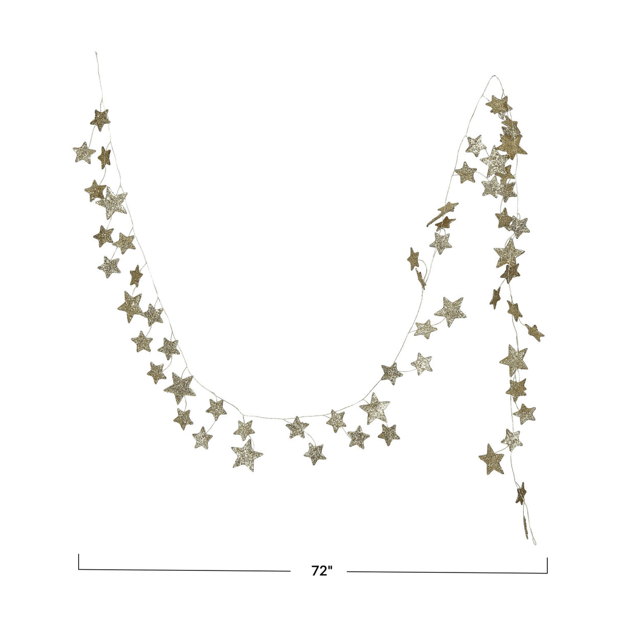 Gold Glitter Paper Star Garland