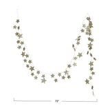 Gold Glitter Paper Star Garland