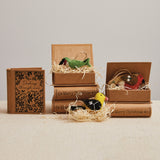 Handmade Wool Felt Bird Ornaments in Book Box