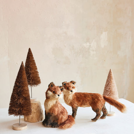Sisal Fox Decorative Animal Figurines |2 Styles