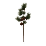 Faux Pine Branch with Pinecones Stem