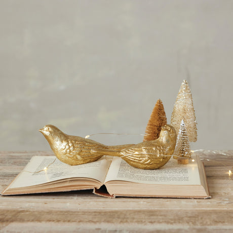 Gold Cast Iron Bird Figurine | 2 Styles