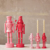 Pink Nutcracker Resin Taper Candle Holders