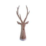 Whitewashed Resin Deer Head with Etched Tree Design