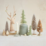 Whitewashed Resin Deer Head with Etched Tree Design