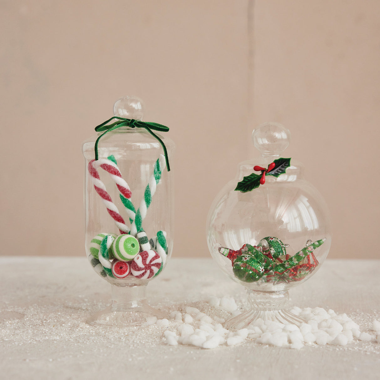 Glass Apothecary Candy Jar Decor with Faux Candy | 2 Styles