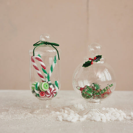 Glass Apothecary Candy Jar Decor with Faux Candy | 2 Styles