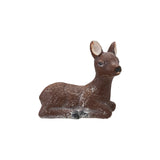 Vintage Inspired Brown Cement Lying Deer Figurine