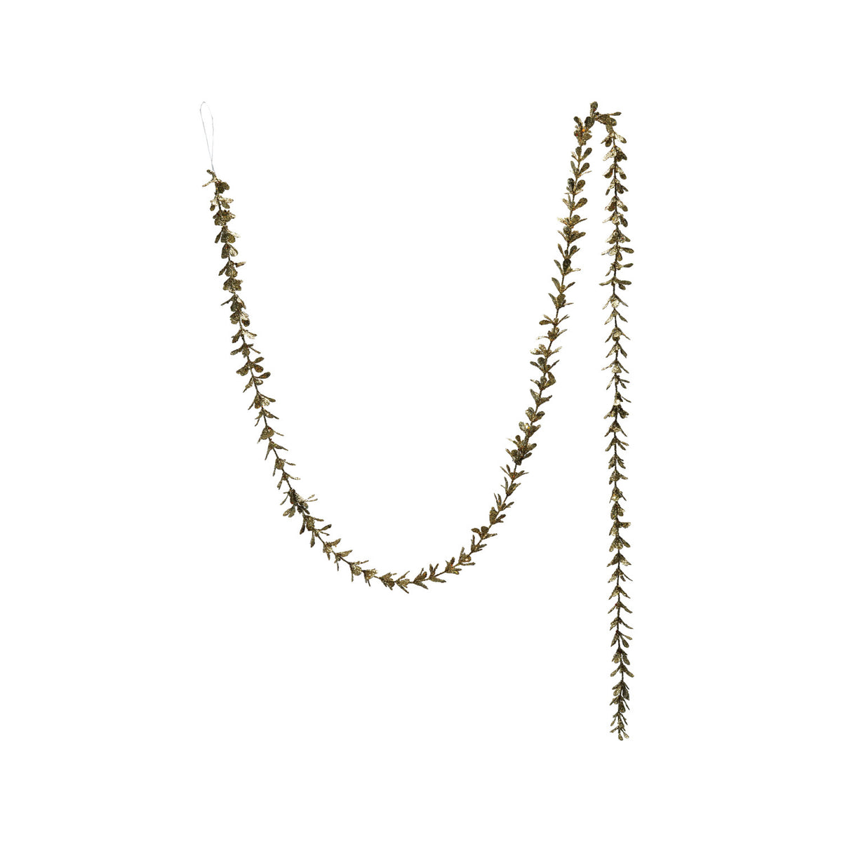 Gold Glitter Faux Boxwood Garland