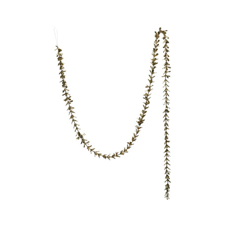 Gold Glitter Faux Boxwood Garland