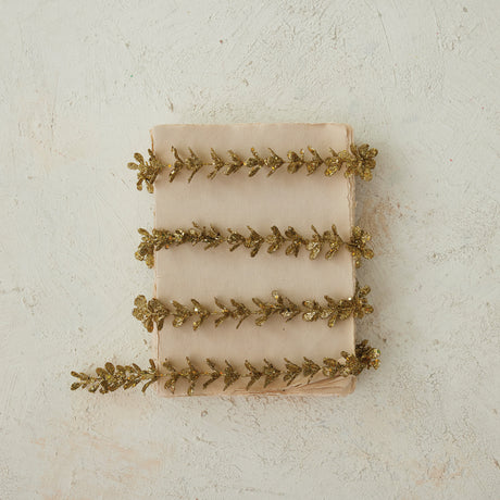 Gold Glitter Faux Boxwood Garland