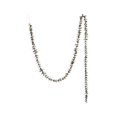 Champagne Glitter Faux Boxwood Garland
