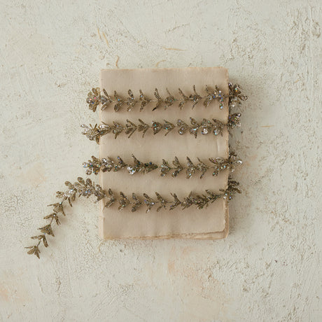 Champagne Glitter Faux Boxwood Garland