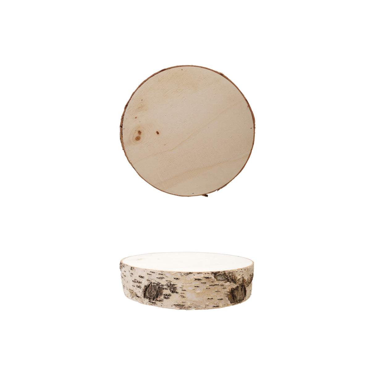 Natural Birch Wood Slice Display Risers