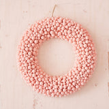 Pink Flocked Foam Ball Wreath