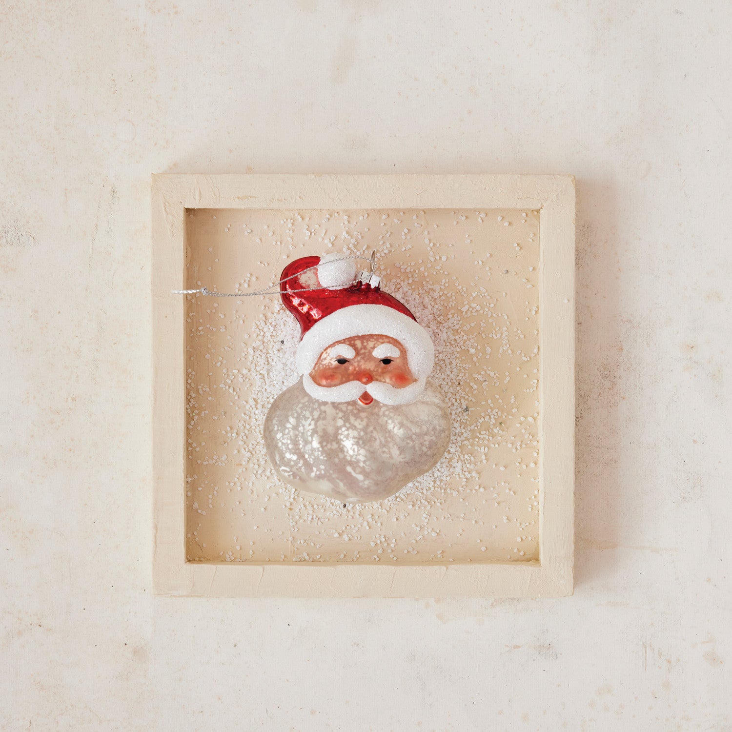 Mercury Glass Santa Face Ornament - Thumbnail 2