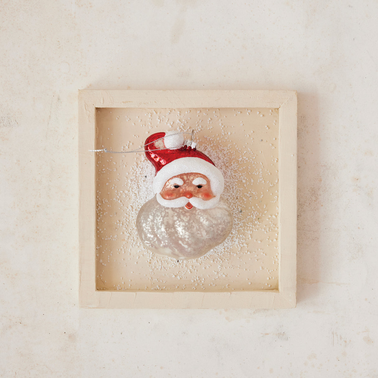 Mercury Glass Santa Face Ornament