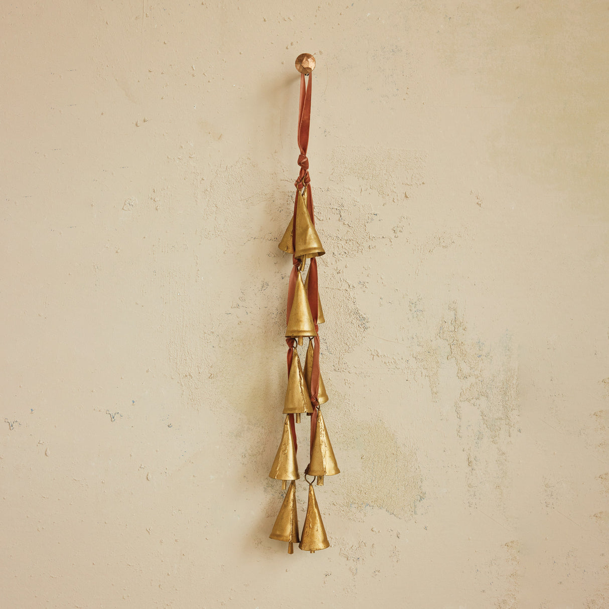 Velvet Ribbon Door Hanger with Gold Bells