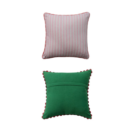 Beaded Christmas Saying Linen Throw Pillow