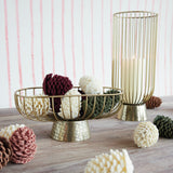 Gold Metal Wire Footed Candle Holder