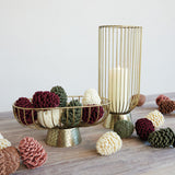 Gold Metal Wire Footed Candle Holder